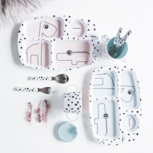 Tanjur s pregradama Happy dots, rozi