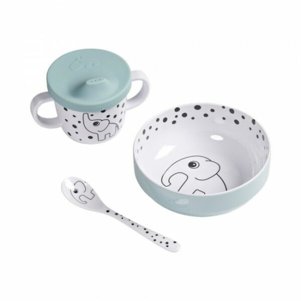 Prvi set za jelo - Happy dots, plavi