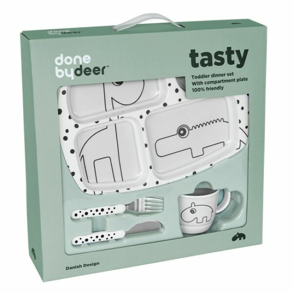 Set za jelo za djecu Happy dots, grey