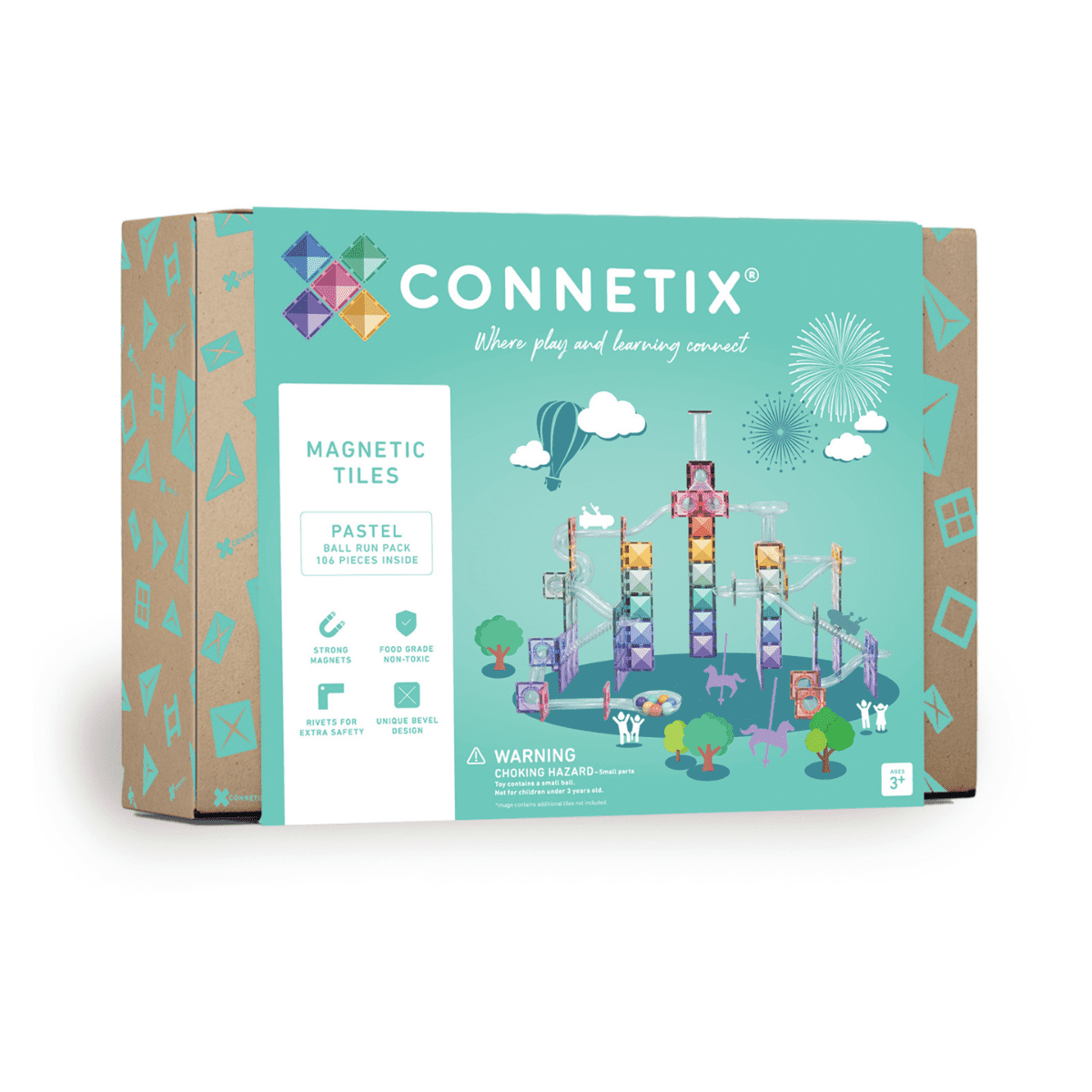 Pastel Ball Run Connetix Tiles - 106 dijelova