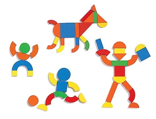 DJECO drvena magnetna tabla i tangram Geoforme - 24 kartice