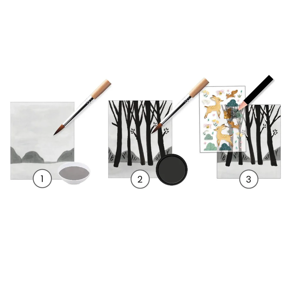Kreativni set crno-bijela umjetnost - Snjezne padavine - Slika 2