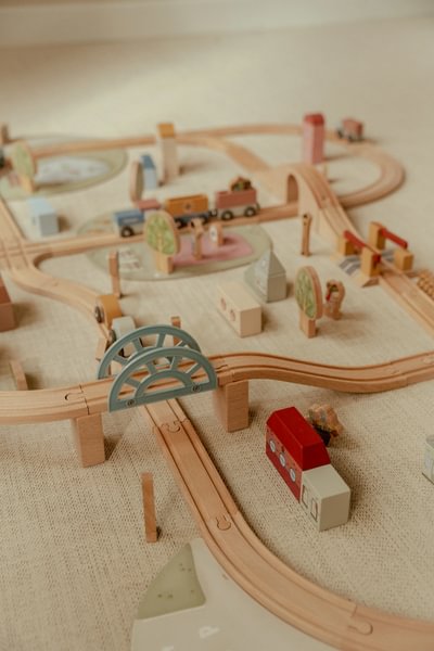 Komplet drvena željeznička pruga sa dodacima XXL - Slika 4