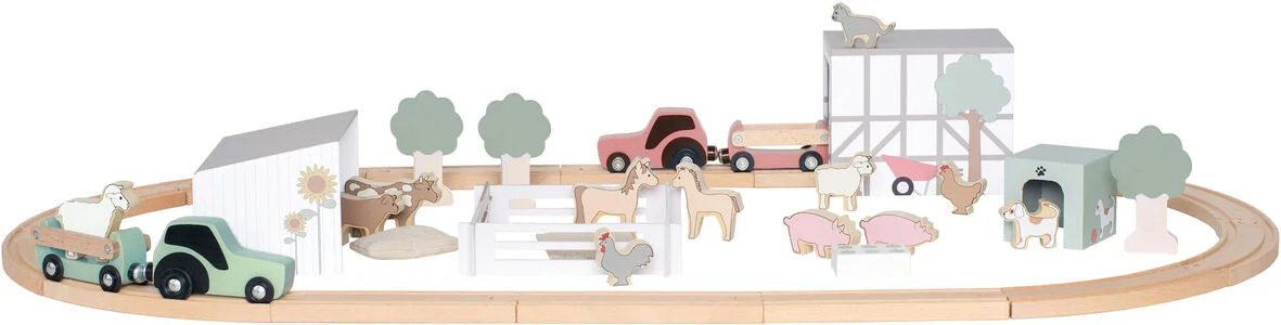 Drvena Farma sa prugicama, životinjama i vozilima