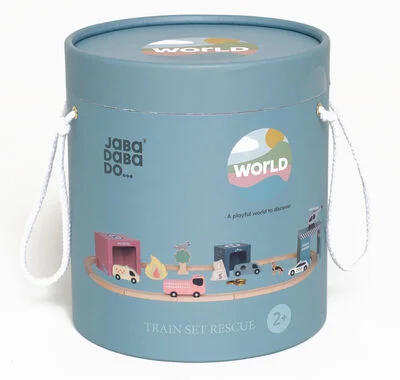 Set sa drvenom prugom i vozilima za spasavanje - 5 vozila Set sa drvenom prugom i vozilima za spasavanje - 5 vozila