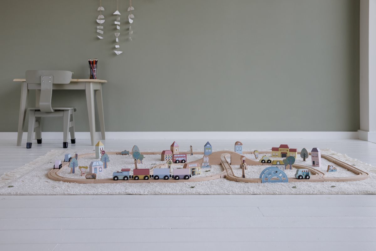 Komplet drvena željeznička pruga sa dodacima XXL