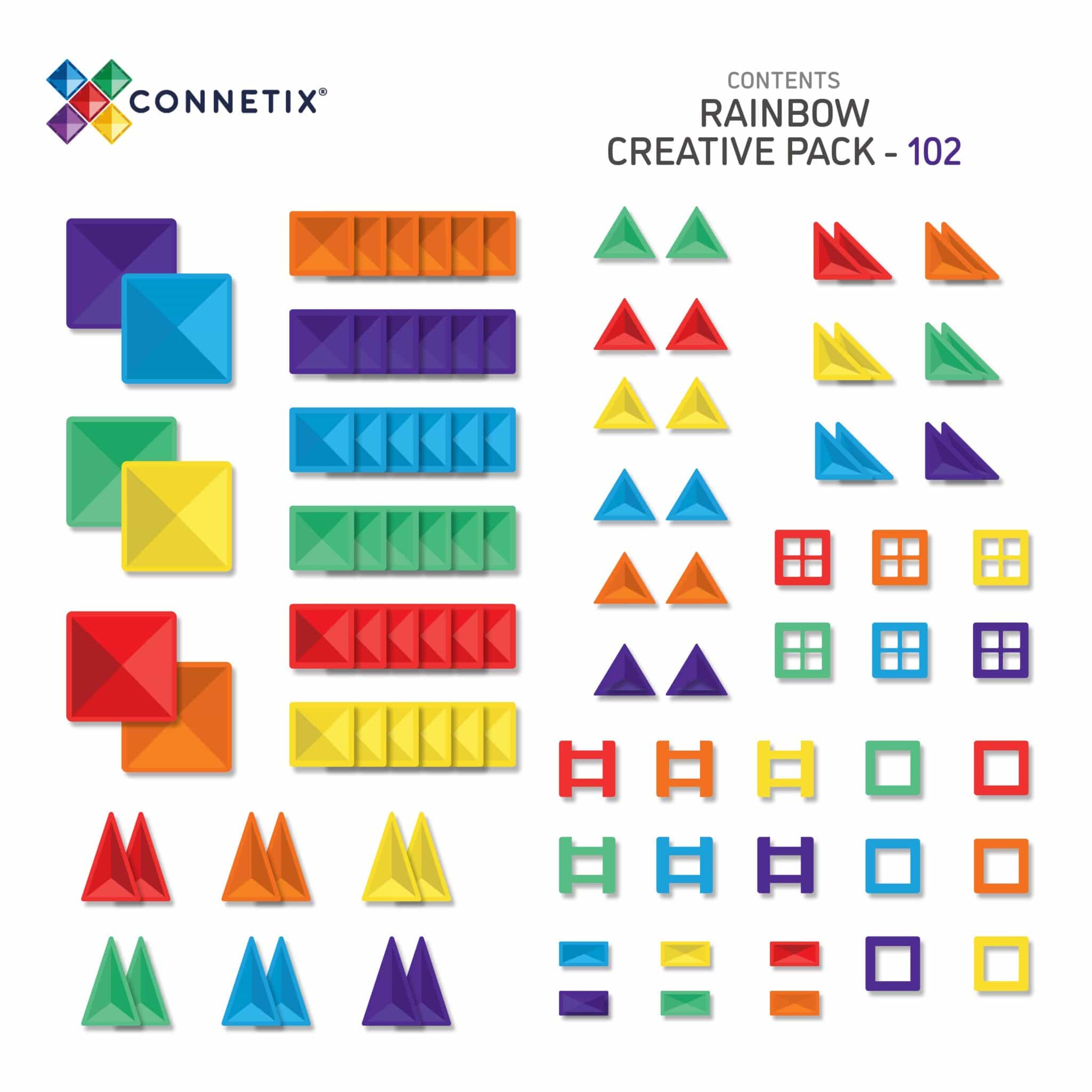 Creative set Connetix Tiles - Rainbow 102dijela Creative set Connetix Tiles - Rainbow 102dijela