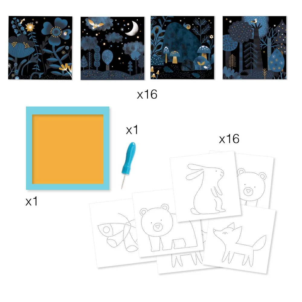 Kreativni set Otkrij ilustracije bockanjem