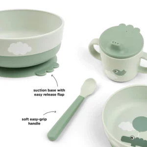 Done by Dear - Prvi set za jelo Happy clouds Green