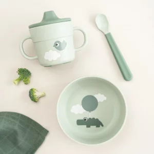 Done by Dear - Prvi set za jelo Happy clouds Green