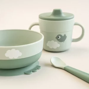 Done by Dear - Prvi set za jelo Happy clouds Green