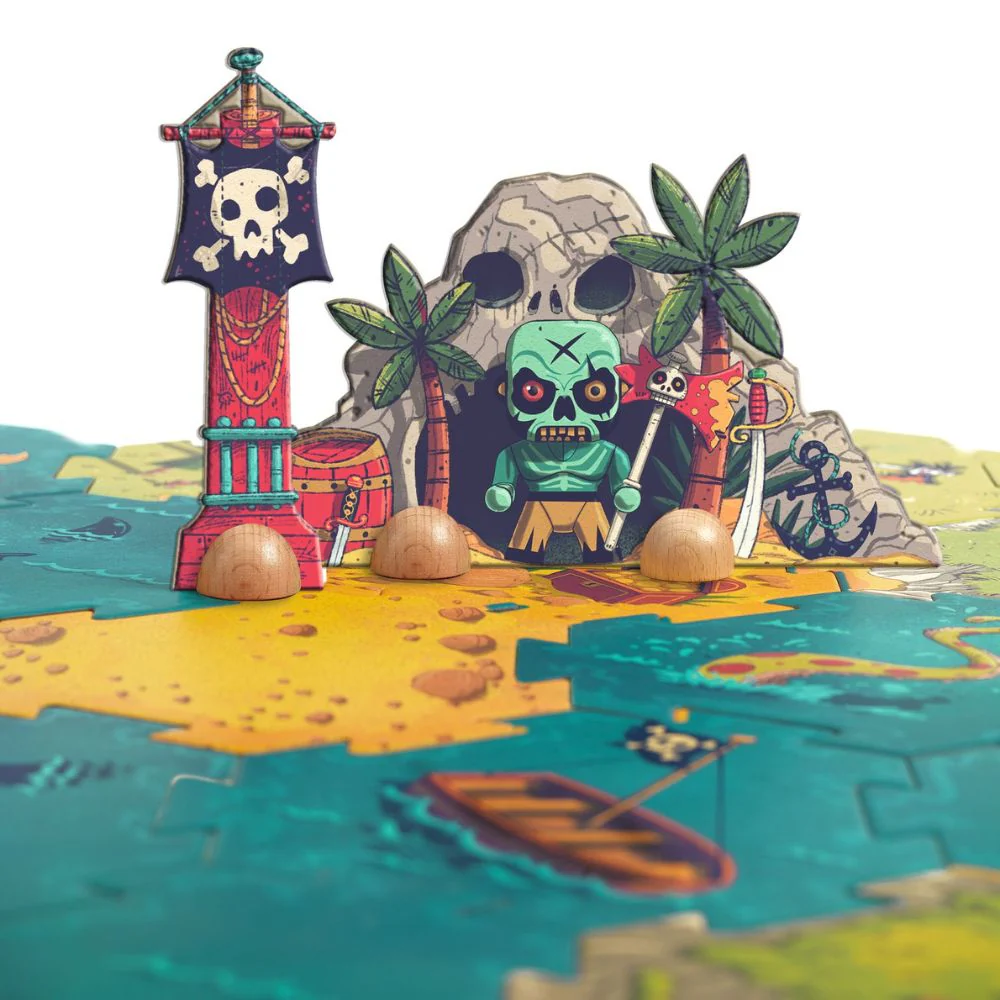 DJECO Velike puzzle Pirati i blago - 30 dijelova