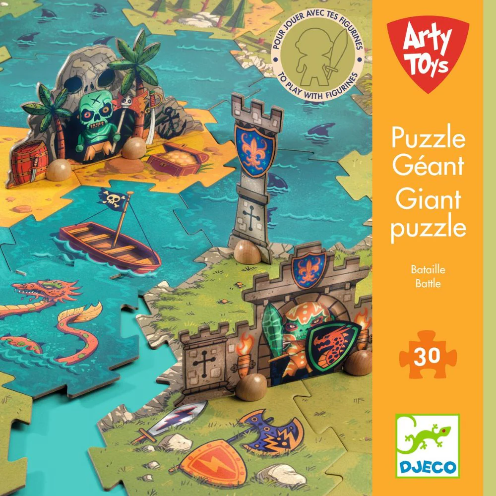 DJECO Velike puzzle Pirati i blago - 30 dijelova