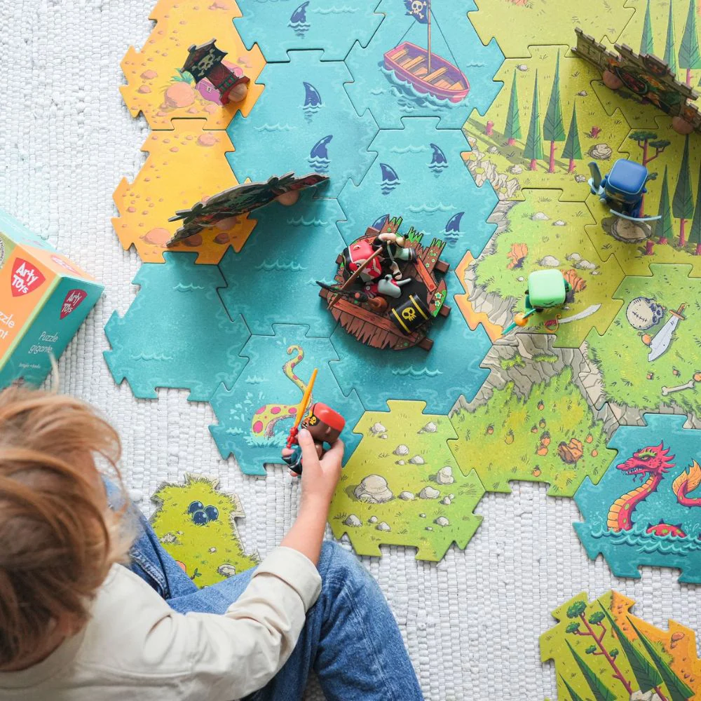 DJECO Velike puzzle Pirati i blago - 30 dijelova