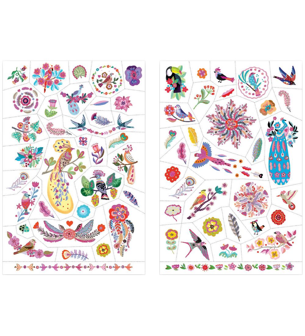 DJECO Dječije tetovaže - Ptice i cvijeće