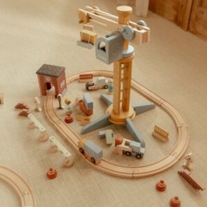Little Dutch Građevinski set sa prugom i kranom