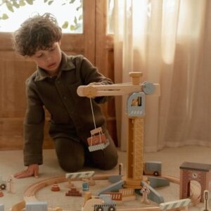Little Dutch Građevinski set sa prugom i kranom