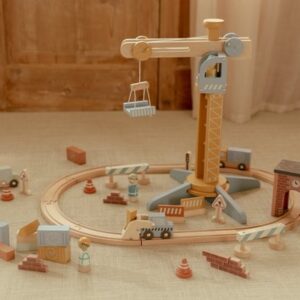 Little Dutch Građevinski set sa prugom i kranom