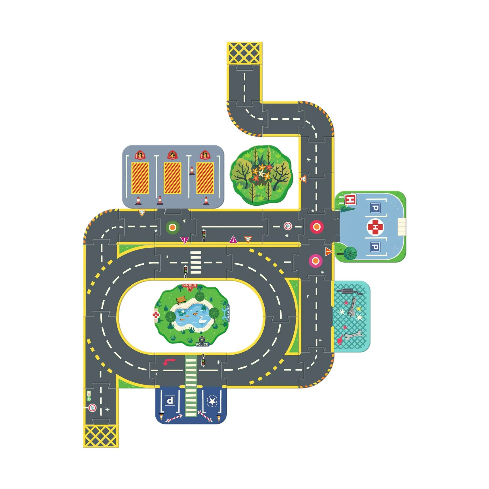 Velike puzzle Staza za autiće - Formiraj grad Velike puzzle Staza za autiće - Formiraj grad