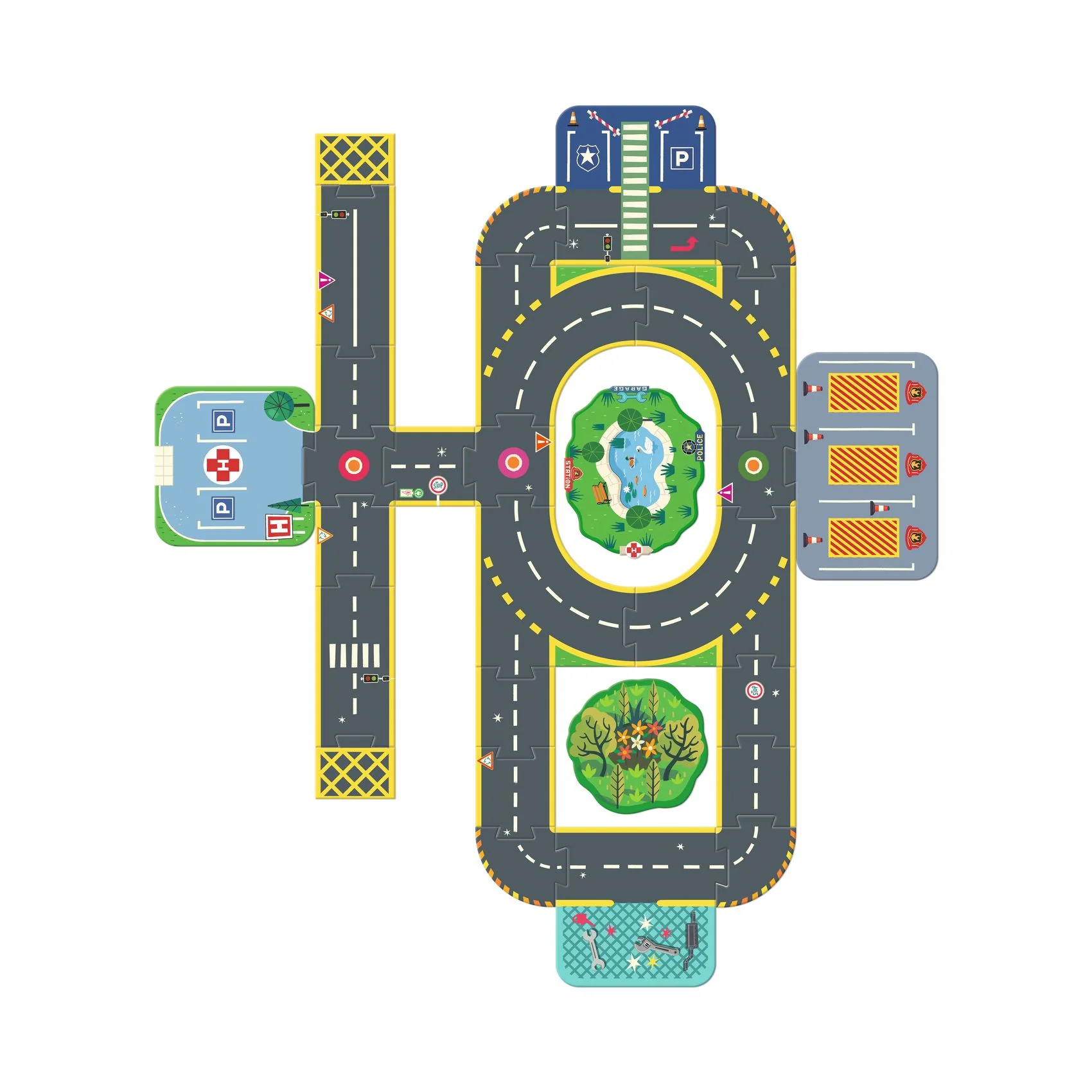Velike puzzle Staza za autiće - Formiraj grad Velike puzzle Staza za autiće - Formiraj grad