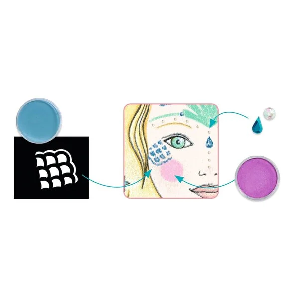 Dječije boje za lice - Paleta boja Sirena - Slika 3