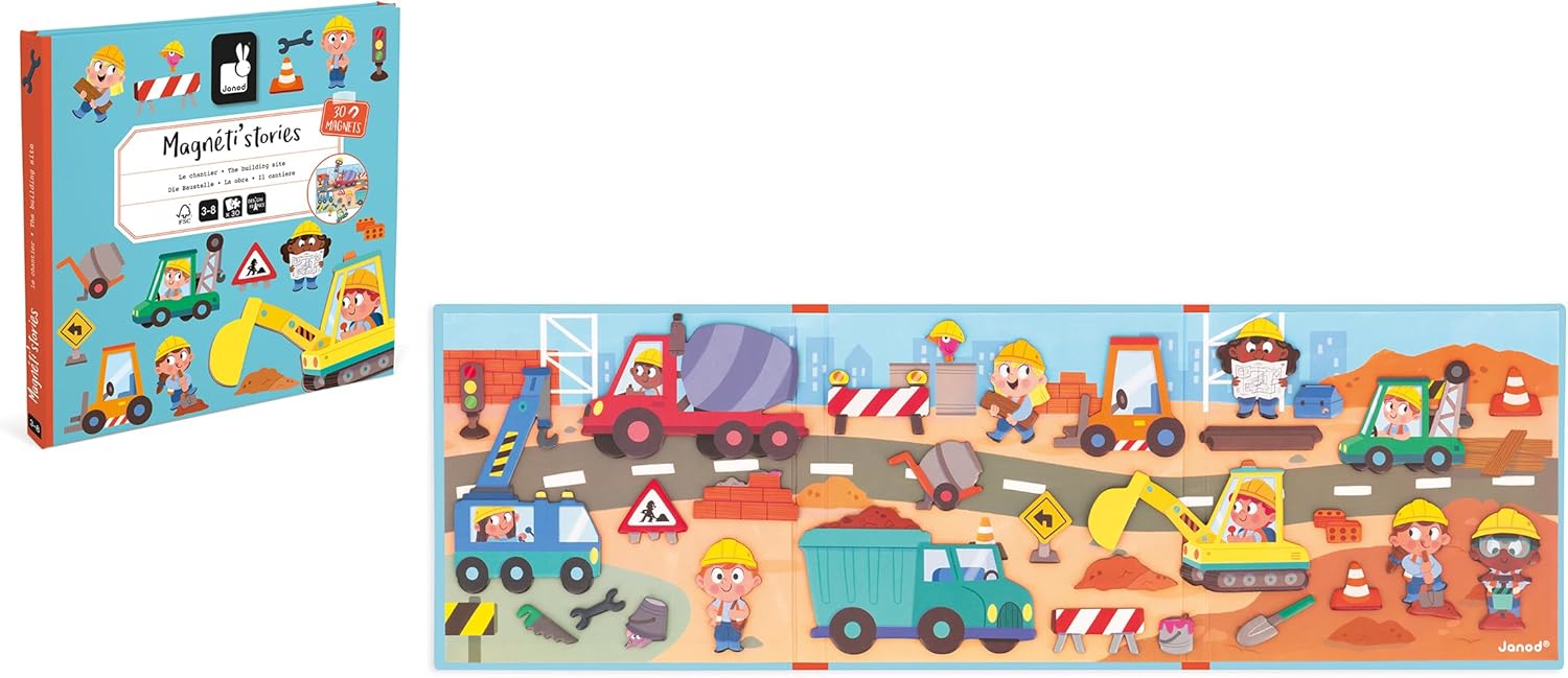 Janod magnetna knjiga sa pričom - Gradilište - Slika 2