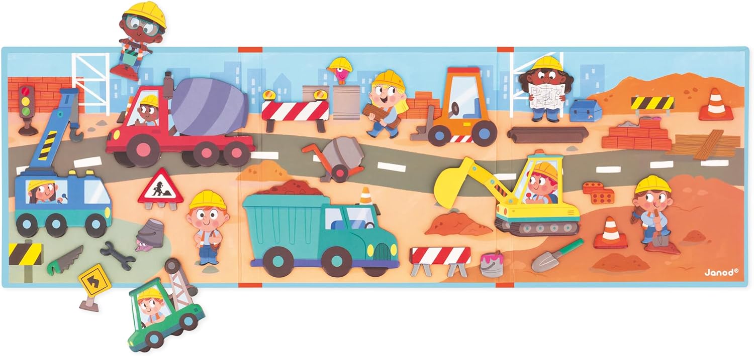 Janod magnetna knjiga sa pričom - Gradilište - Slika 8