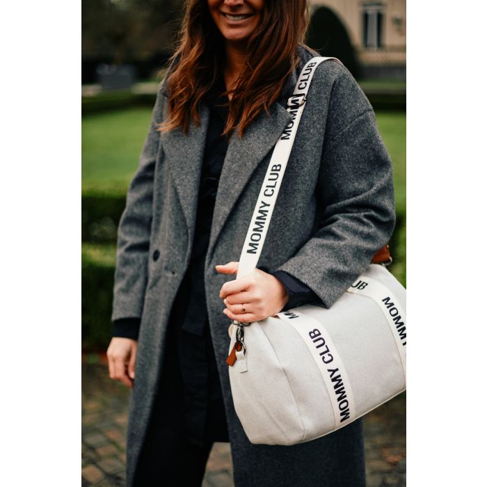 Torba za mame - Mommy Club Signature Canvas Off White - Slika 8