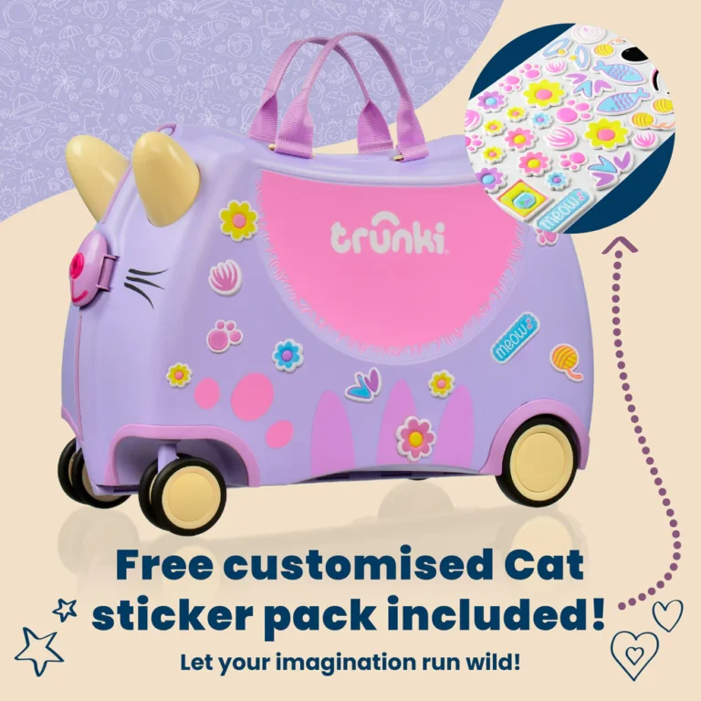 Trunki kofer za djecu Glide - mačka Cassie Lilac - Slika 8