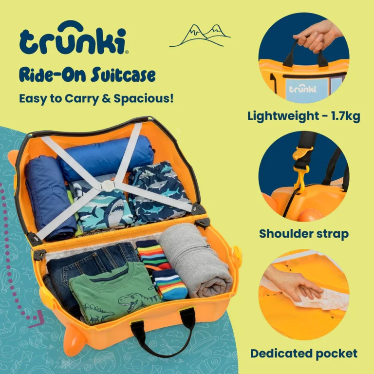 Trunki kofer za djecu Glide - bager Doug Yellow - Slika 2