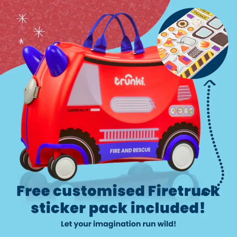 Trunki kofer za djecu Glide - vatrogasno vozilo Frank Red - Slika 9