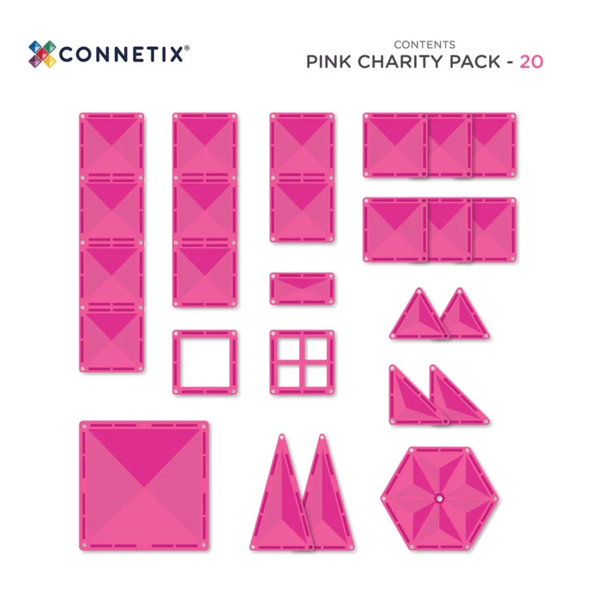 Charity set Pink Connetix Tiles - 20 dijelova - Slika 5